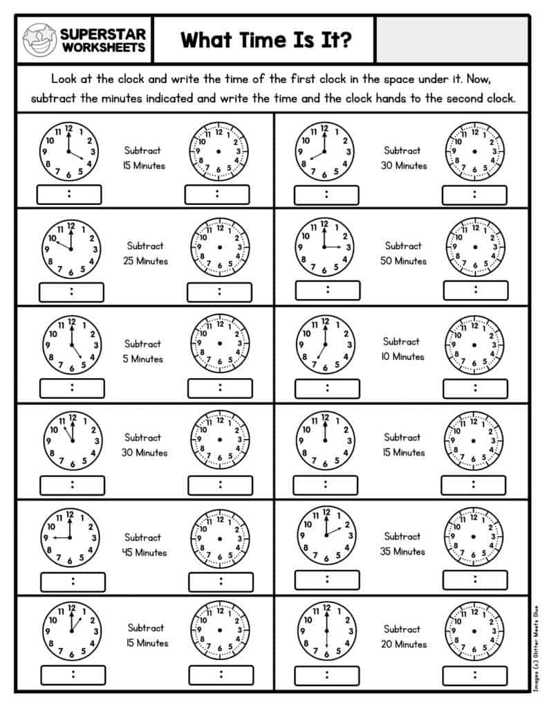 Telling Time Worksheets Superstar Worksheets