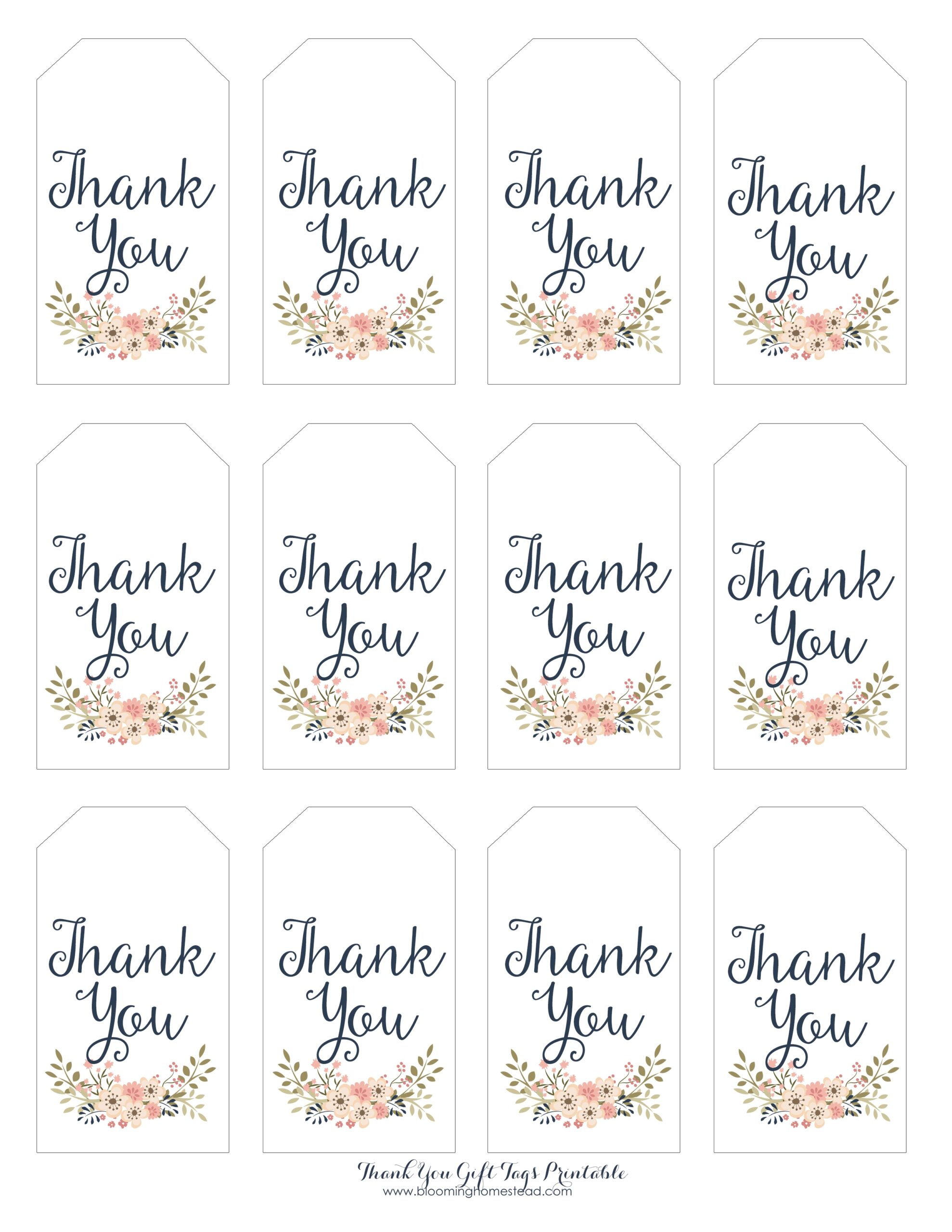 Free Printable Thank You Tags For Birthdays