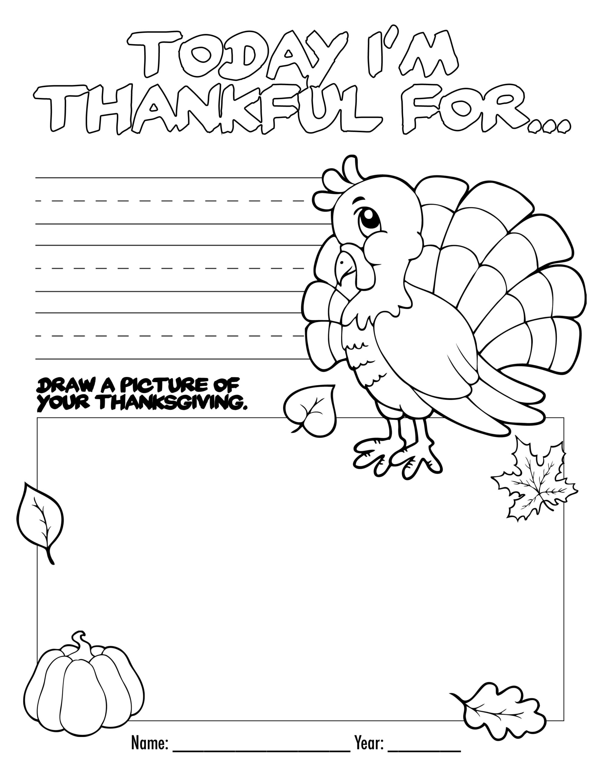 Thanksgiving Coloring Sheet Printable Free