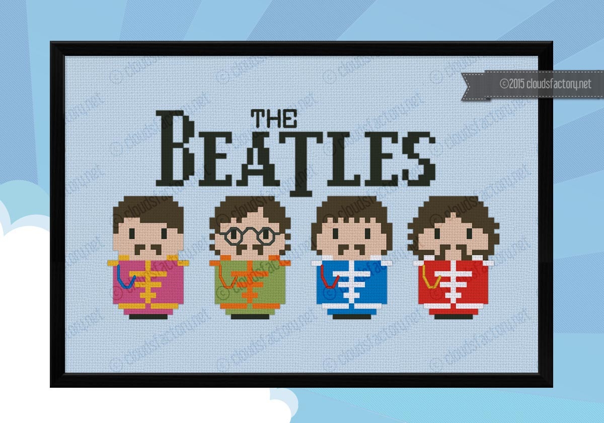 The Beatles Sgt Pepper Version Digital Cross Stitch Pattern