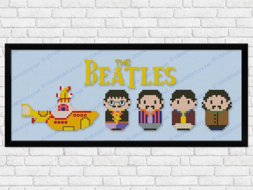 The Beatles Yellow Submarine Digital Cross Stitch Pattern