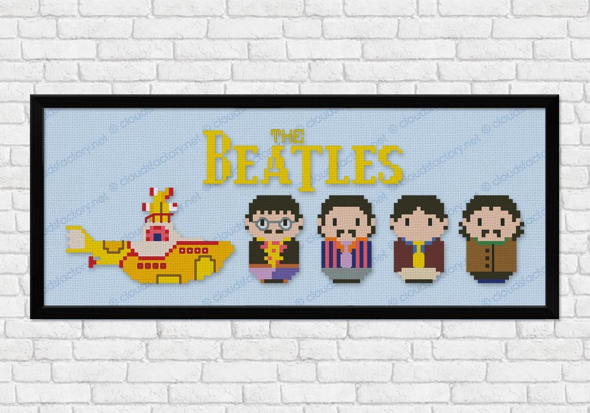The Beatles Yellow Submarine Digital Cross Stitch Pattern