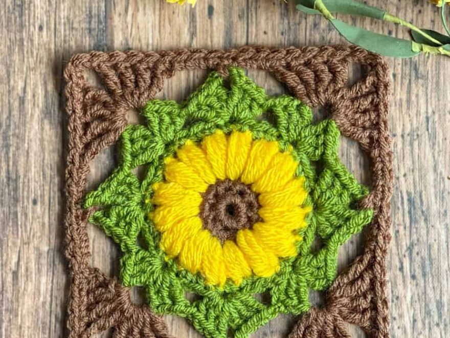 The Sunflower Granny Square A Free Crochet Pattern