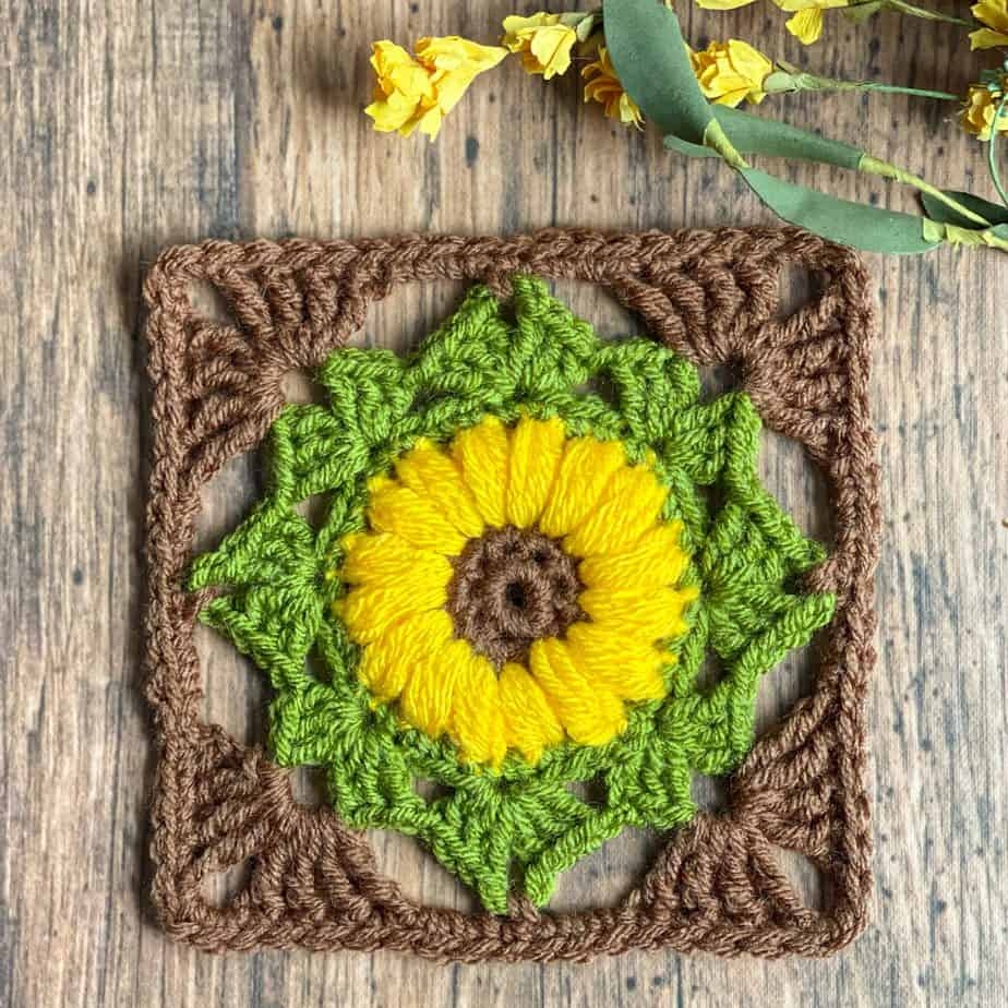 The Sunflower Granny Square A Free Crochet Pattern