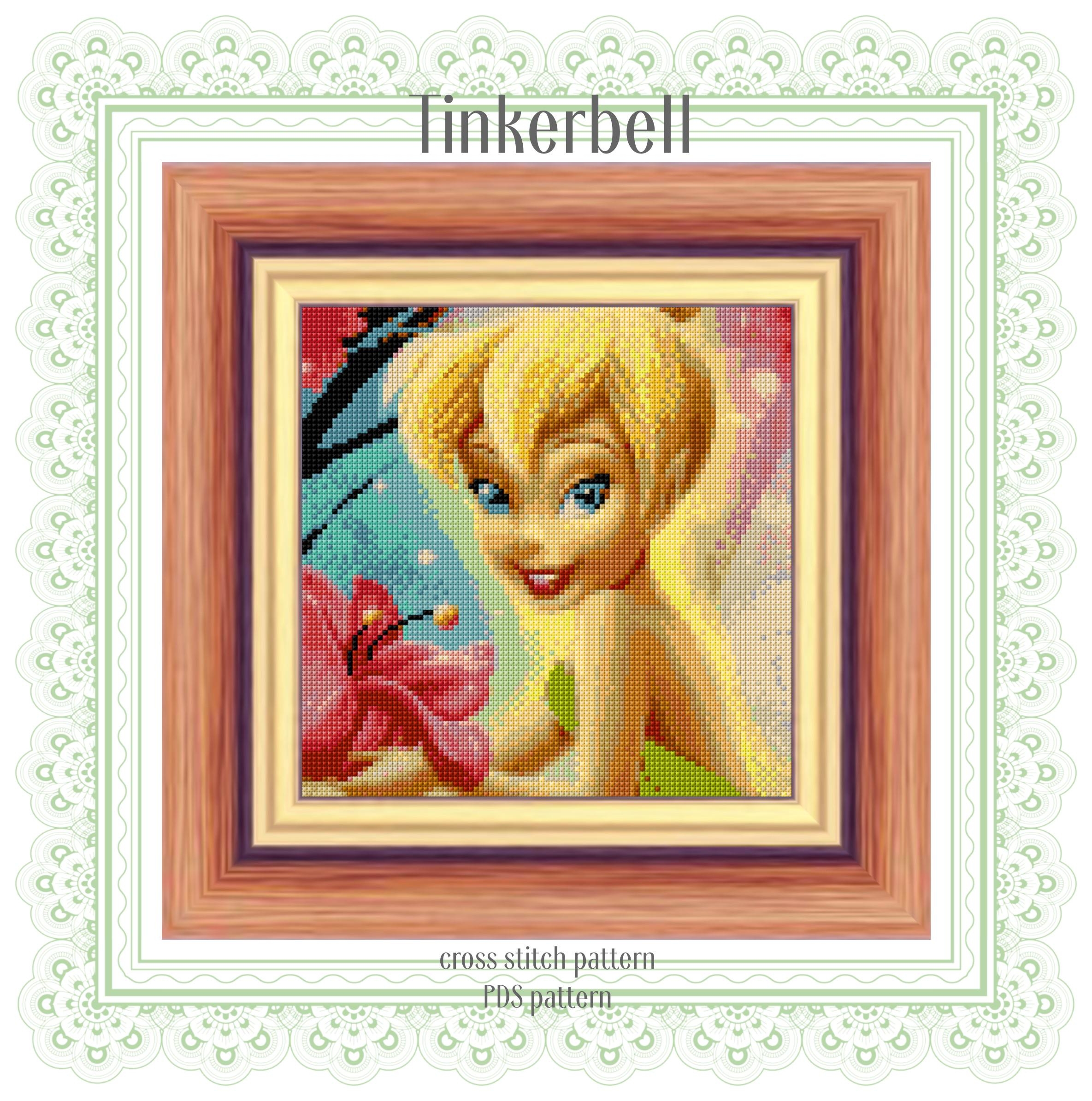 Tinkerbell Cross Stitch Pattern DIY Fairy Cross Stitch Fairy Pattern Tinkerbell Fairy Kids Room Decoration Cute Tinkerbell Cross Stitch Etsy Israel