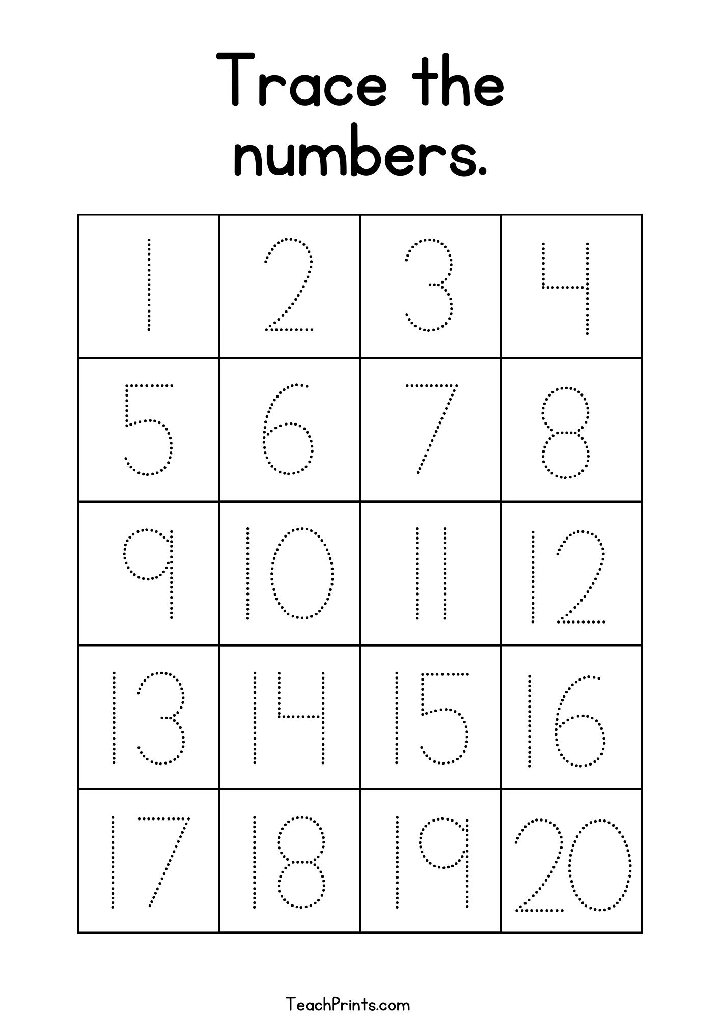 Number 0 20 Printable Free Worksheets Kindergarten
