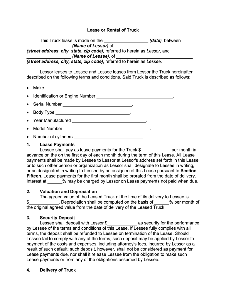 Truck Lease Agreement Pre built Template AirSlate SignNow