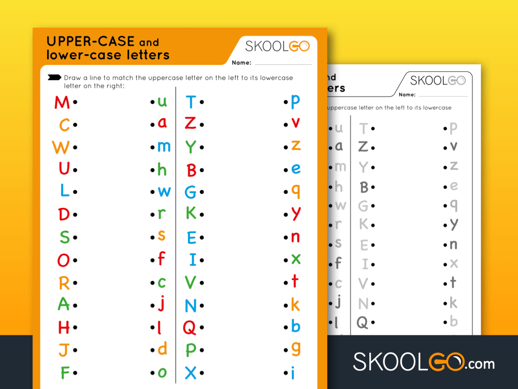 Upper Case And Lower Case Letters Free Worksheet For Kids
