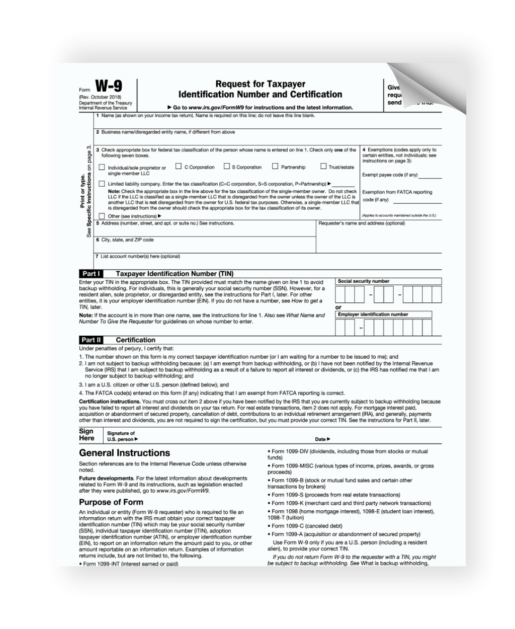 Free Printable Blank W 9 Form