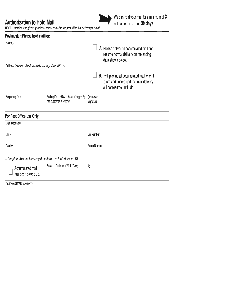 Usps Forward Mail Fill Online Printable Fillable Blank