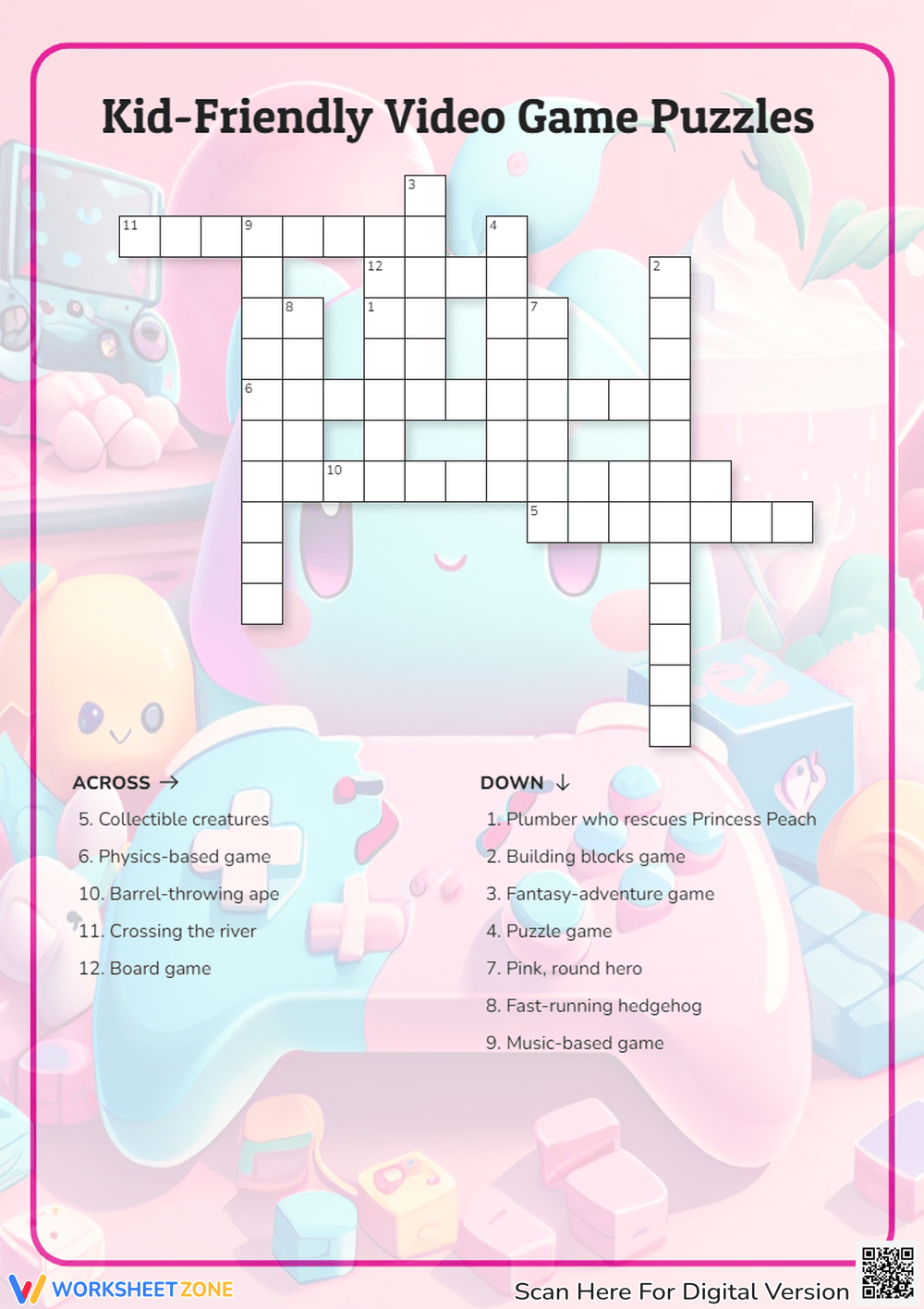 Free Printable Crossword Video Games