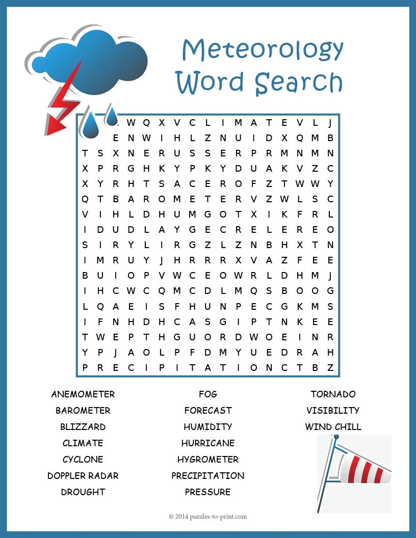 WEATHER CLIMATE Word Search Puzzle Worksheet Activity Made By Teachers