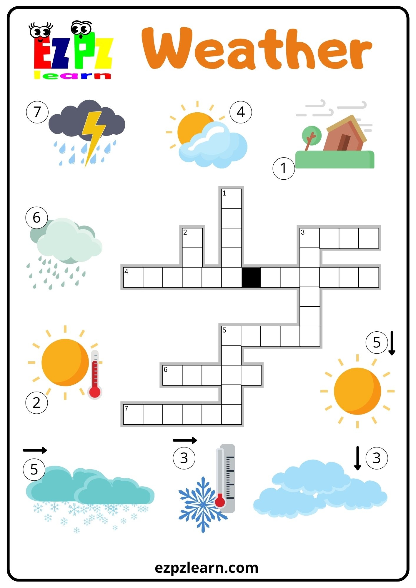 Weather Crossword Ezpzlearn
