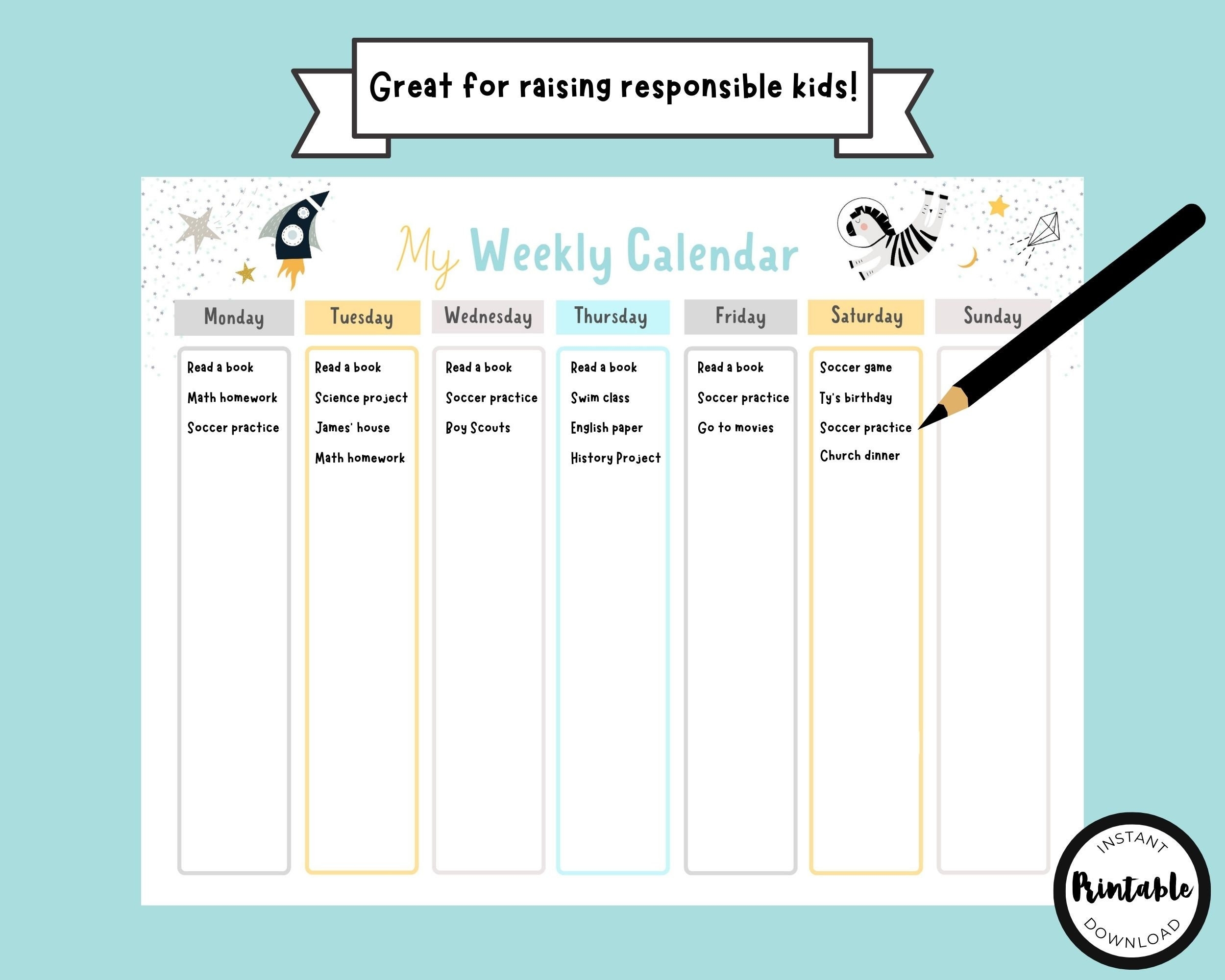 Free Printable Weekly Calendars