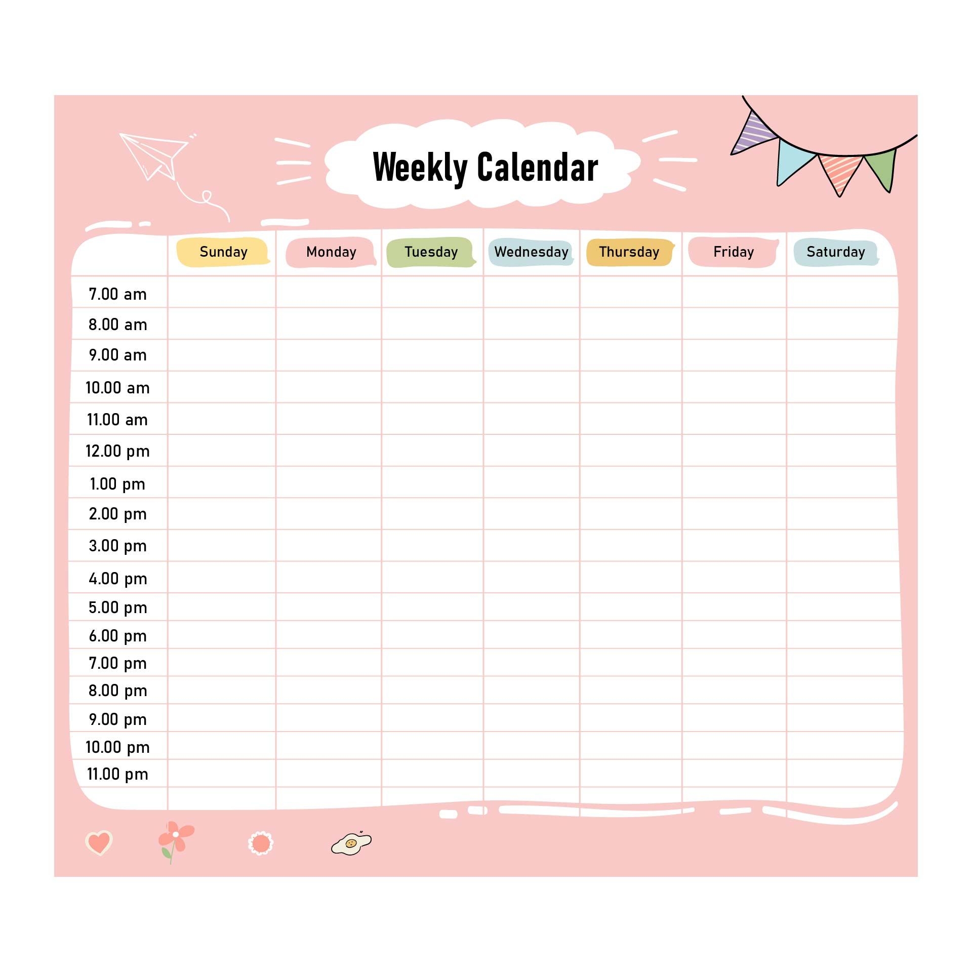 Weekly Calendar With Time Slots 13 Free PDF Printables Printablee