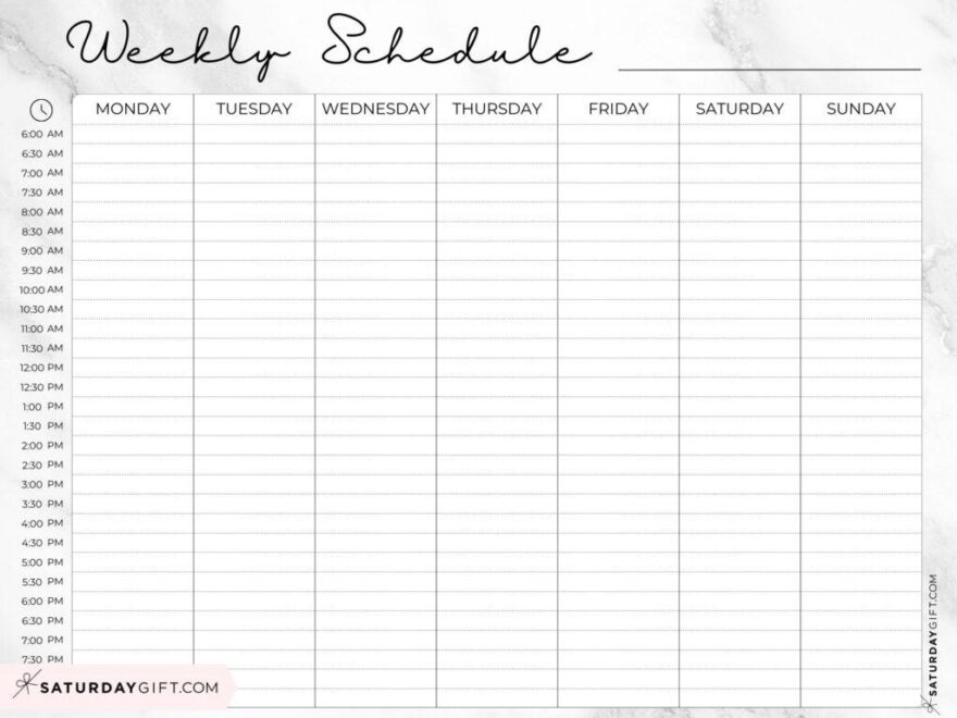 Weekly Planner Printable 39 Cute Free Weekly Calendar Templates SaturdayGift
