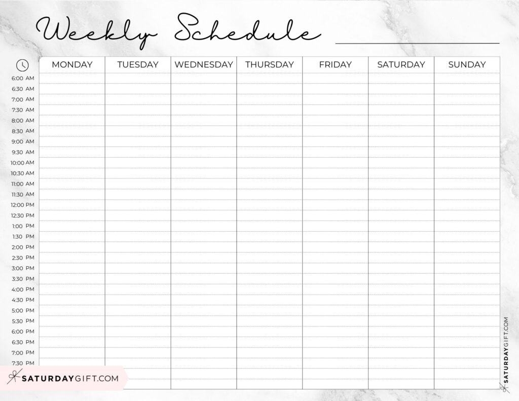 Weekly Planner Printable 39 Cute Free Weekly Calendar Templates SaturdayGift