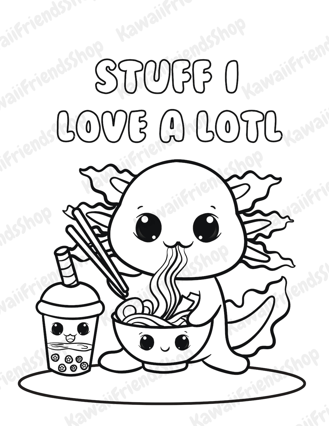 Buy Printable Coloring Page Stuff I Love A Lotl Kawaii Coloring Page Kids Coloring Page Digital Download Coloring Page Fun Coloring Page Online In India Etsy