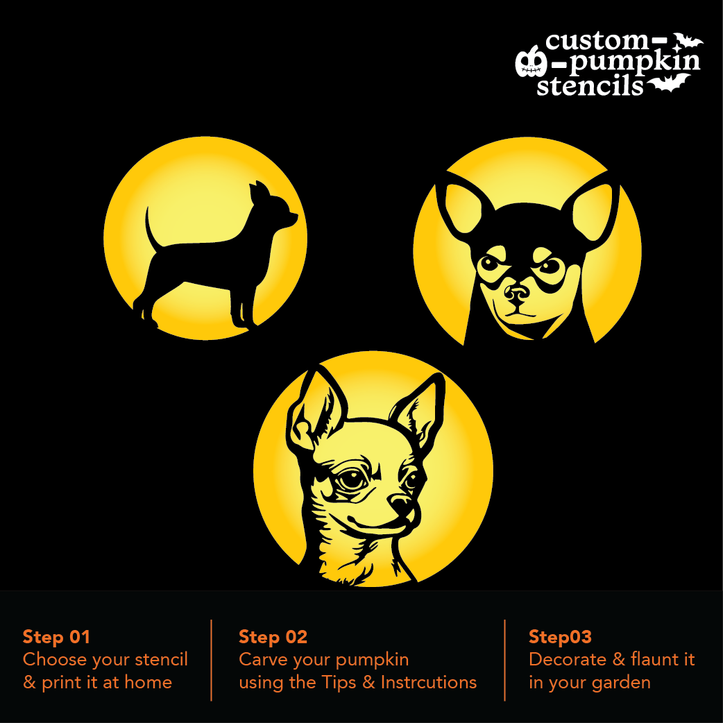 Chihuahua Pumpkin Carving Stencil Custom Pumpkin Stencils 2025 Chihuahua Pumpkin Carving Stencil Custom Pumpkin Stencils 2025