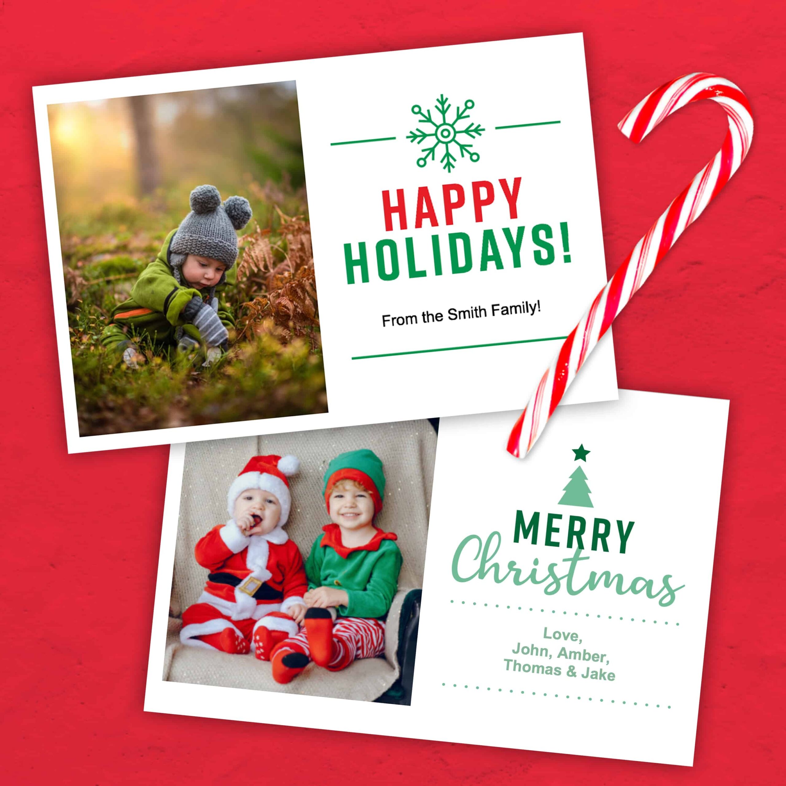 Christmas Card Template 4 6 Free Printable Download