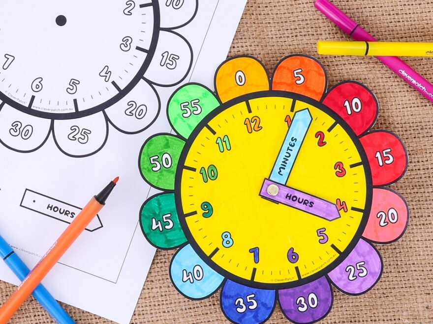 Flower Clock Paper Card CleverPatch CleverPatch Art Craft Supplies