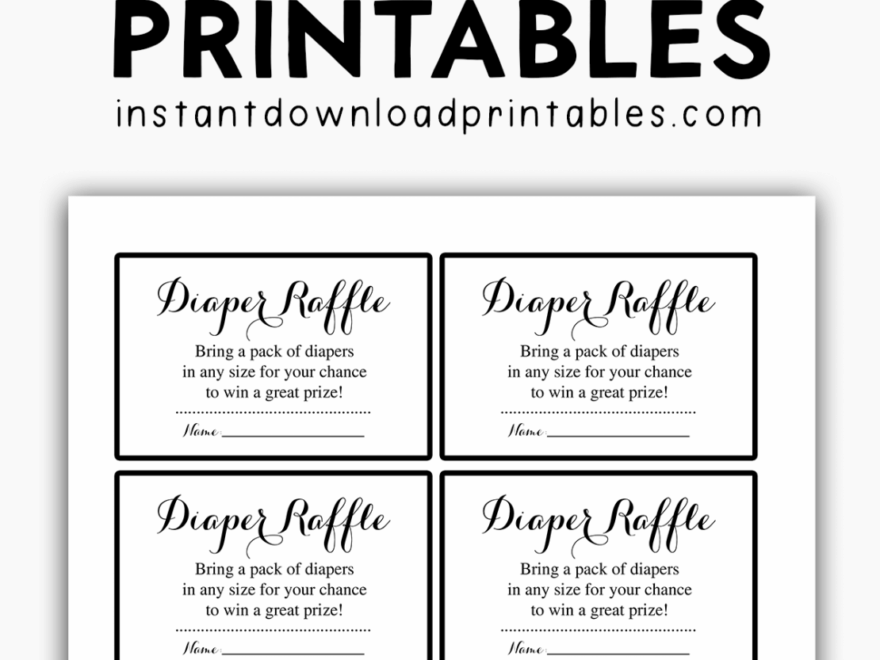 Free Baby Shower Black And White Printables Instant Download Diaper Raffle Tickets Instant Download Printables