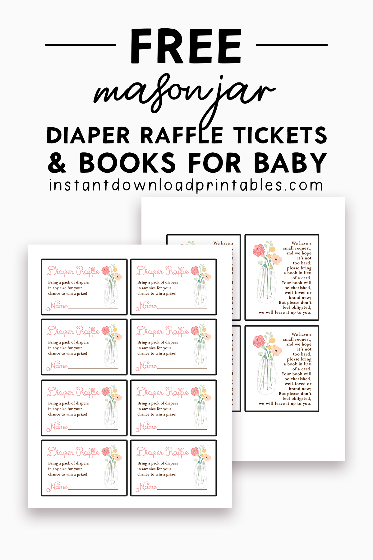 Free Printable Diaper Raffle Tickets Free Printable Diaper Raffle Tickets