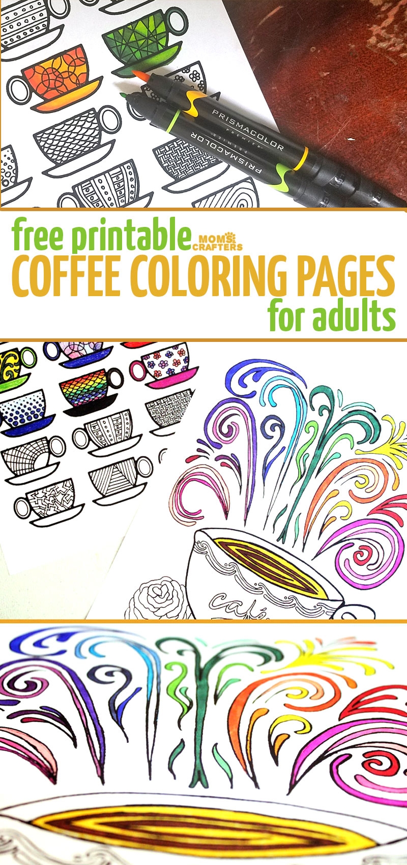 Free Printable Coloring Pages For Adults Coffee Cups Moms And Crafters
