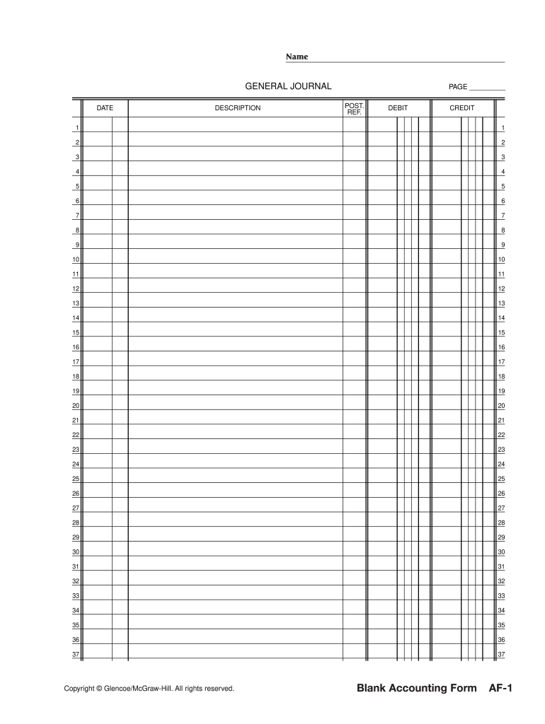 General Journal Template Fill Online Printable Fillable Blank PdfFiller