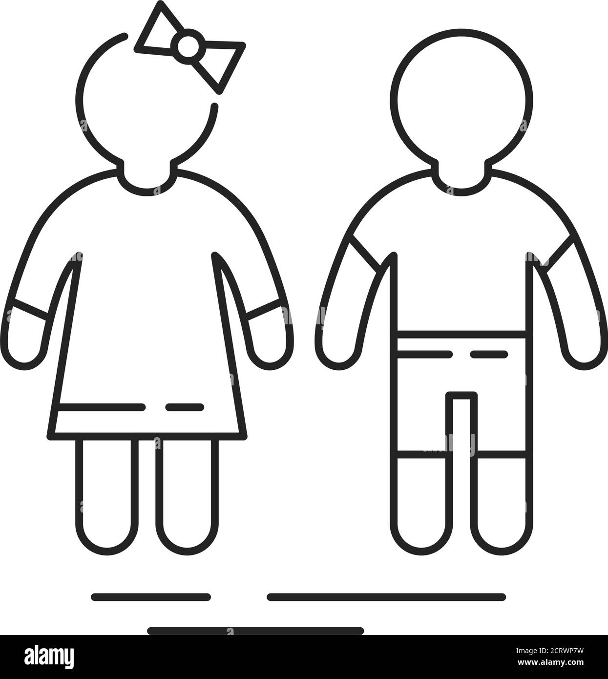 Girl And Boy Black Line Icon Childcare Concept Pictogram For Web Page Mobile App Promo UI UX GUI Design Element Stock Vector Image Art Alamy