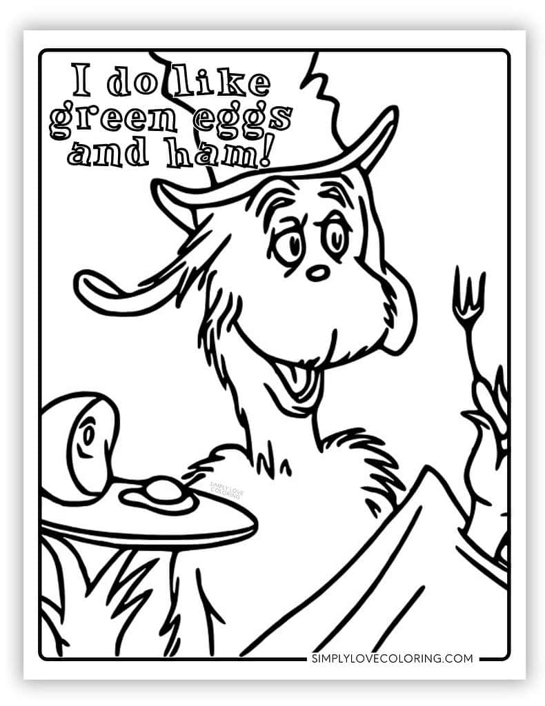 Green Eggs And Ham Coloring Pages Free PDF Printables Simply Love Coloring