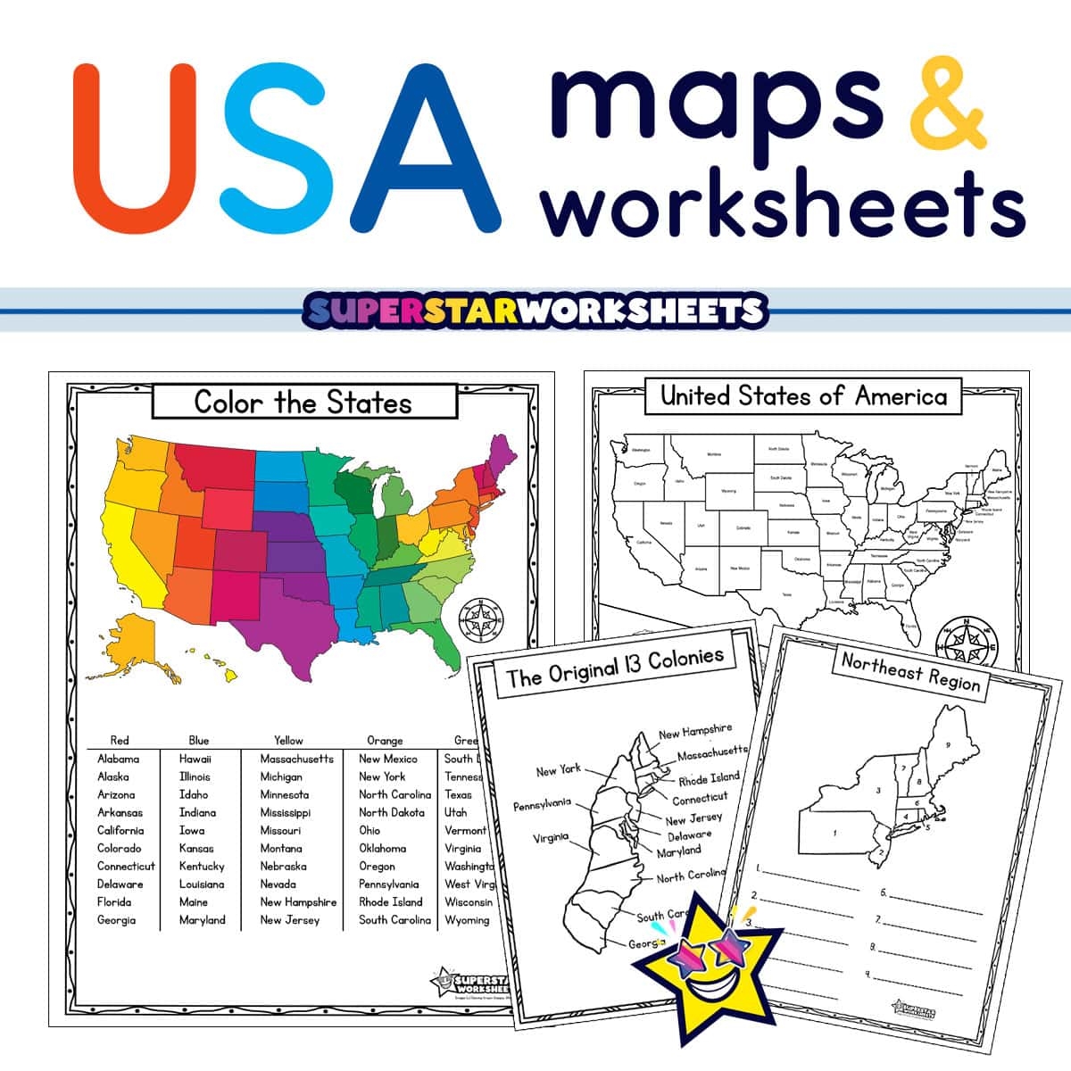 Free Printable State Worksheets